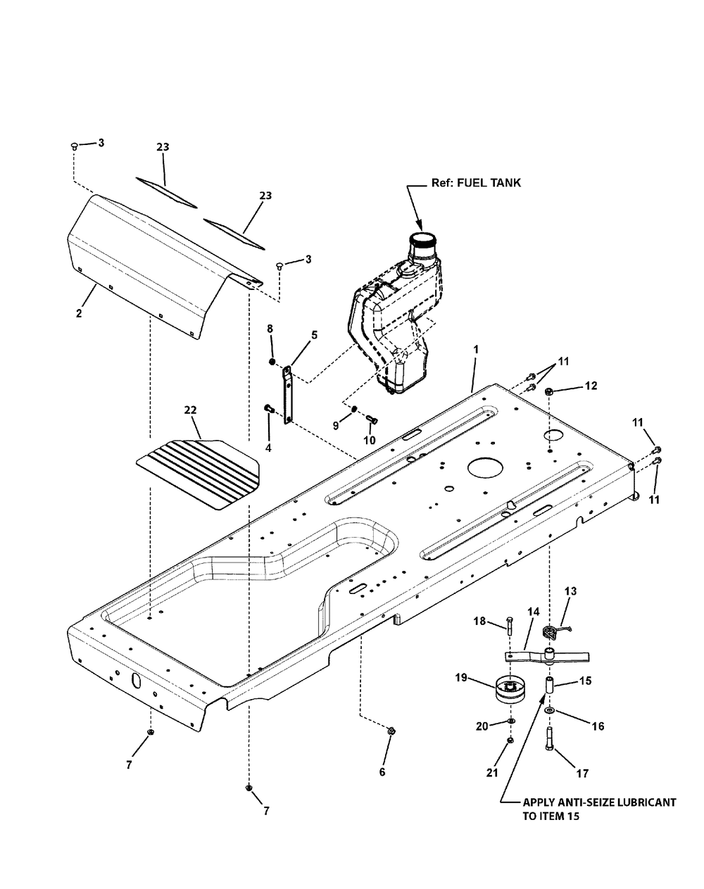 Frame Assembly Diagram and Parts List for C950-60107-1 (7800819A-ZTS7000)(2011) Briggs and Stratton Lawn Tractor Accessories